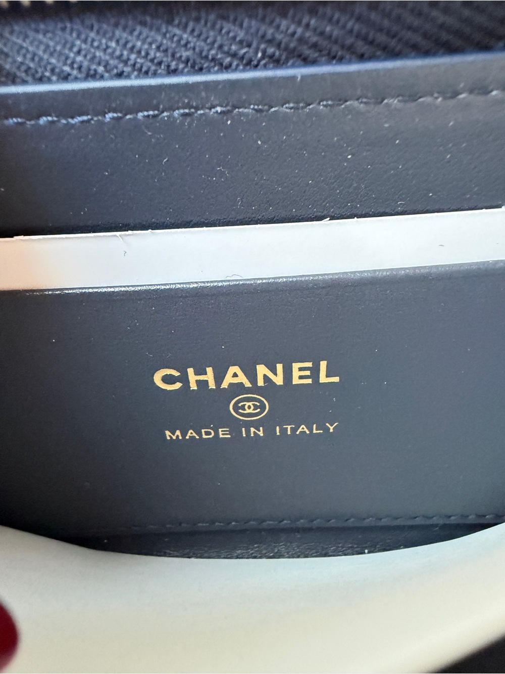 Chanel 26P Classic Zipped Zip Coin Purse Denim Dark Blue Orange mJean Wallet NWT - Picture 15 of 17